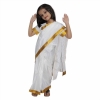 Indian State Folk Dance White Saree Costume 4